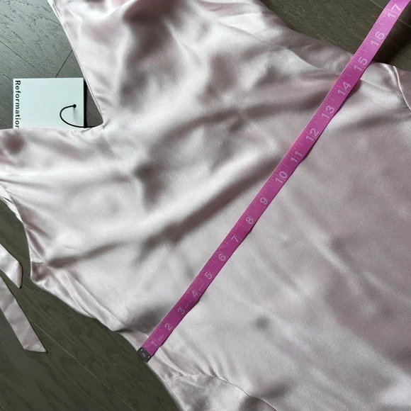 Reformation Pernille Silk Maxi Dress Tie Cherry Blossom Baby Pink MEDIUM - Picture 10 of 12